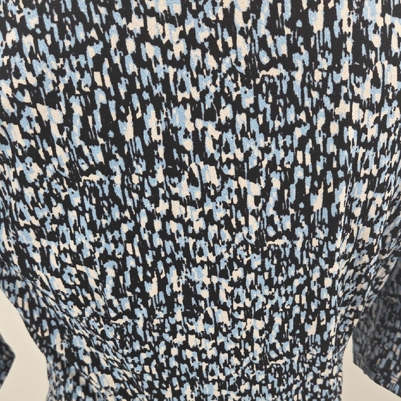 Ann Taylor Blue, Black and White Midi Wrap Dress - Picture 10 of 16